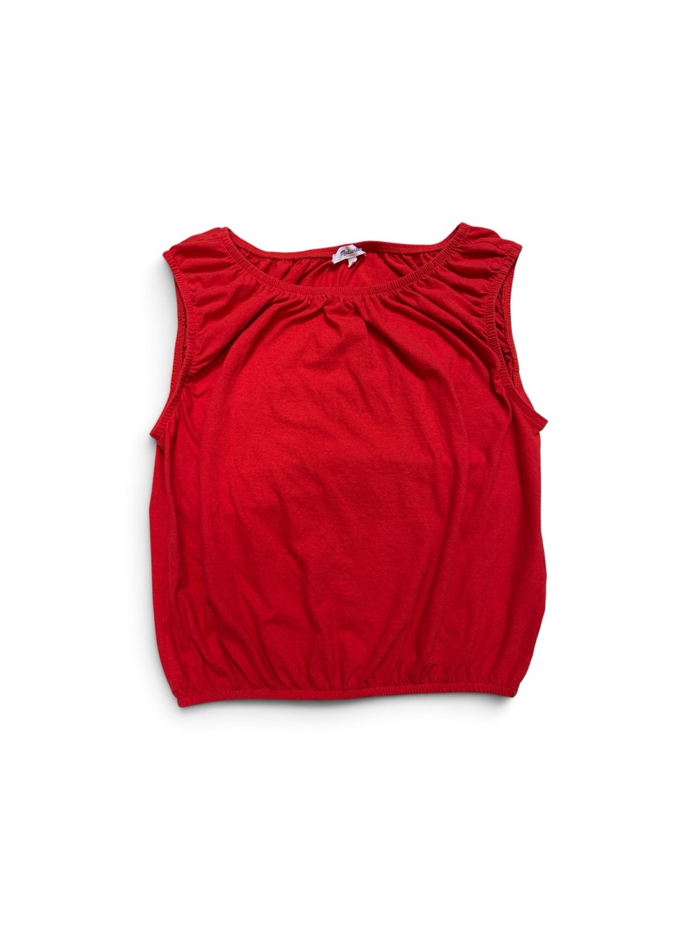 Madewell Red Orange Bubble Hem Tank
